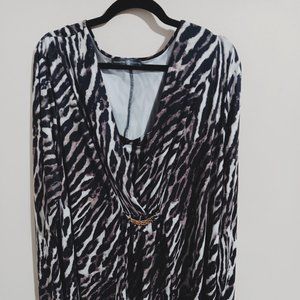 Signature Collection Plus Size Animal Print Dress 3X